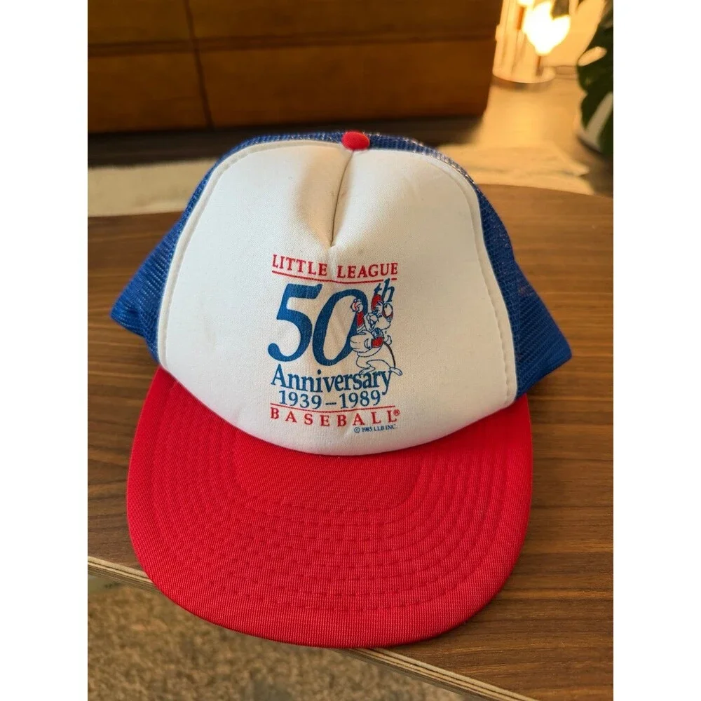 Vintage 1989 Little League Baseball 50th Anniversary Trucker Hat Mesh Snapback